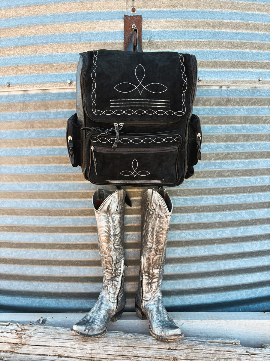 Buckskin Boot Stitch Backpack BLACK