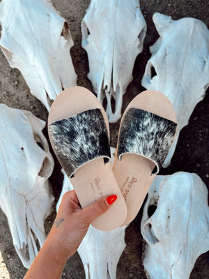 Cowhide Slides Style A  (Size 5)