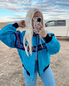 90’s Turquoise Texas Jacket (L)