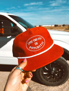 Hot But A Psycho Trucker Hat (RED)