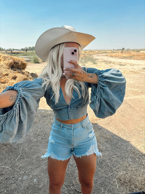 Buckskin Bells Denim Top (S-L)
