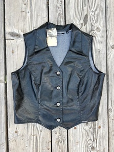 Vintage Rockies Pleather Vest (XL)
