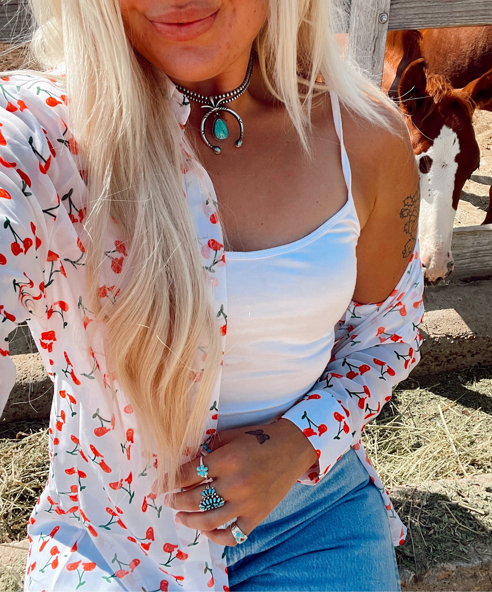 Cowboy Cherries Button Up