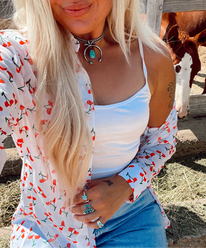 Cowboy Cherries Button Up