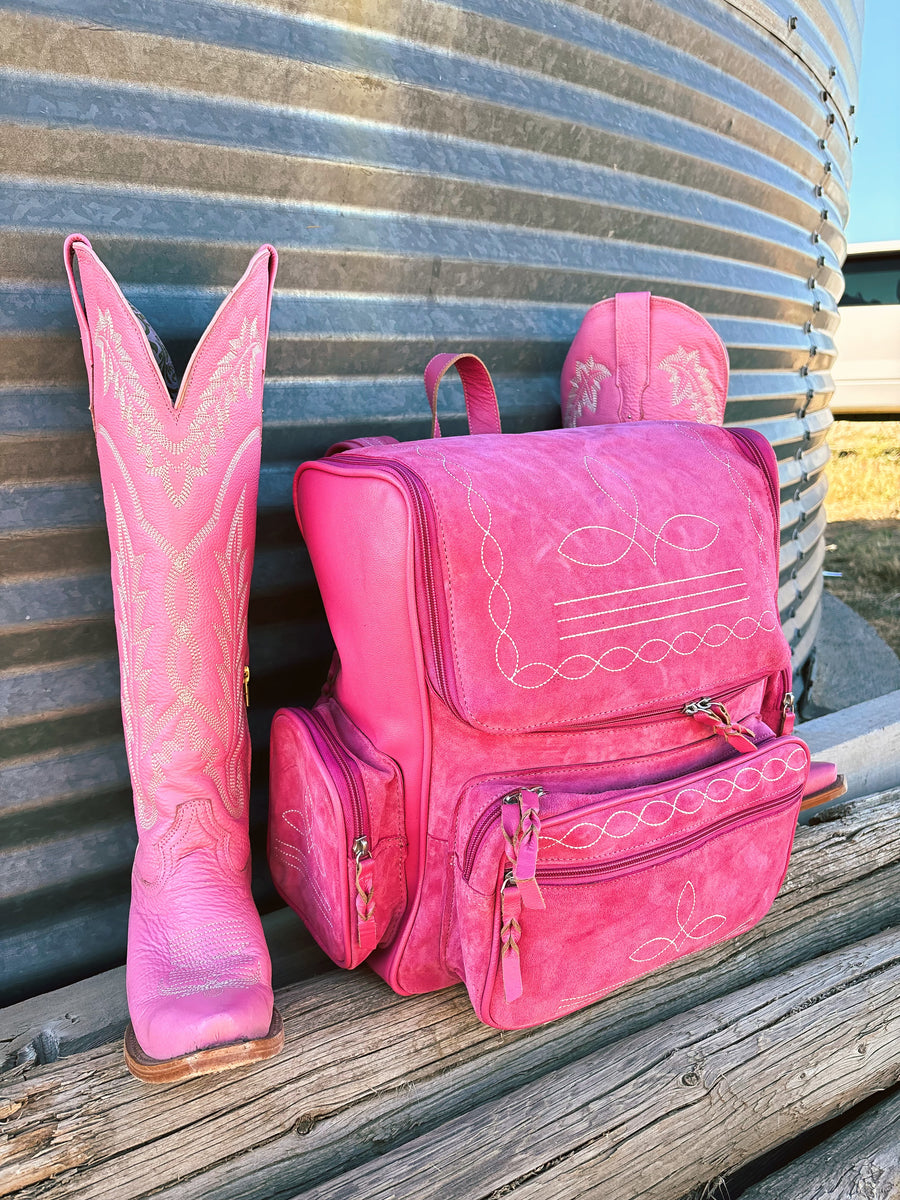 Buckskin Boot Stitch Backpack PINK – The Buckskin Babes