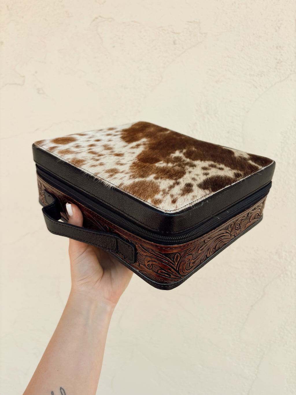 Medium Cowhide & Leather Jewelry Case