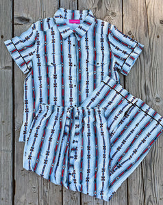 Oklahoma Pearl Snap PJ Pants Set (S-XL)