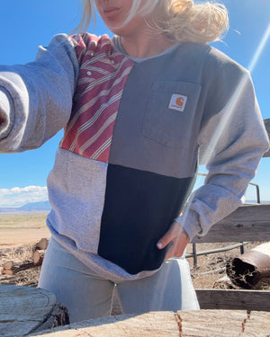 Upcycled Cowboy Crew Neck (M)