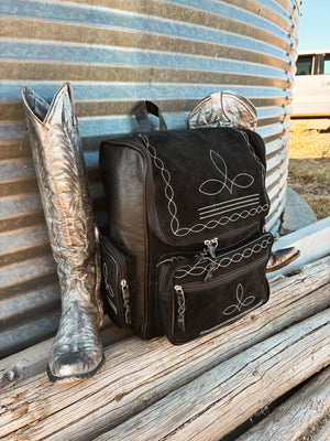 Buckskin Boot Stitch Backpack BLACK