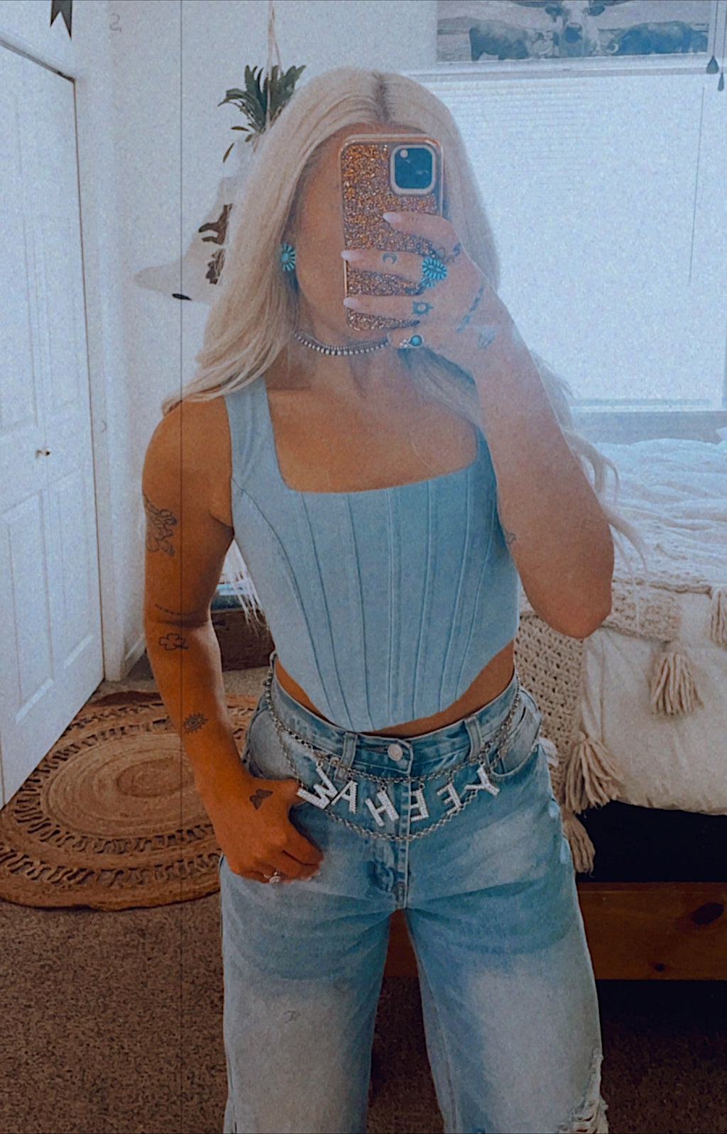 YEEHAW Rhinestone Belt