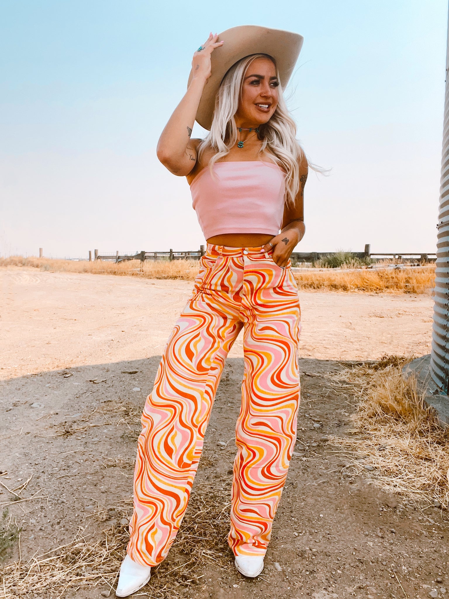 Giddy Up Groovy Jeans Pink (S-L)