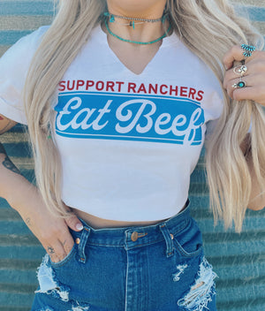 Eat Beef Babe White (S-L)