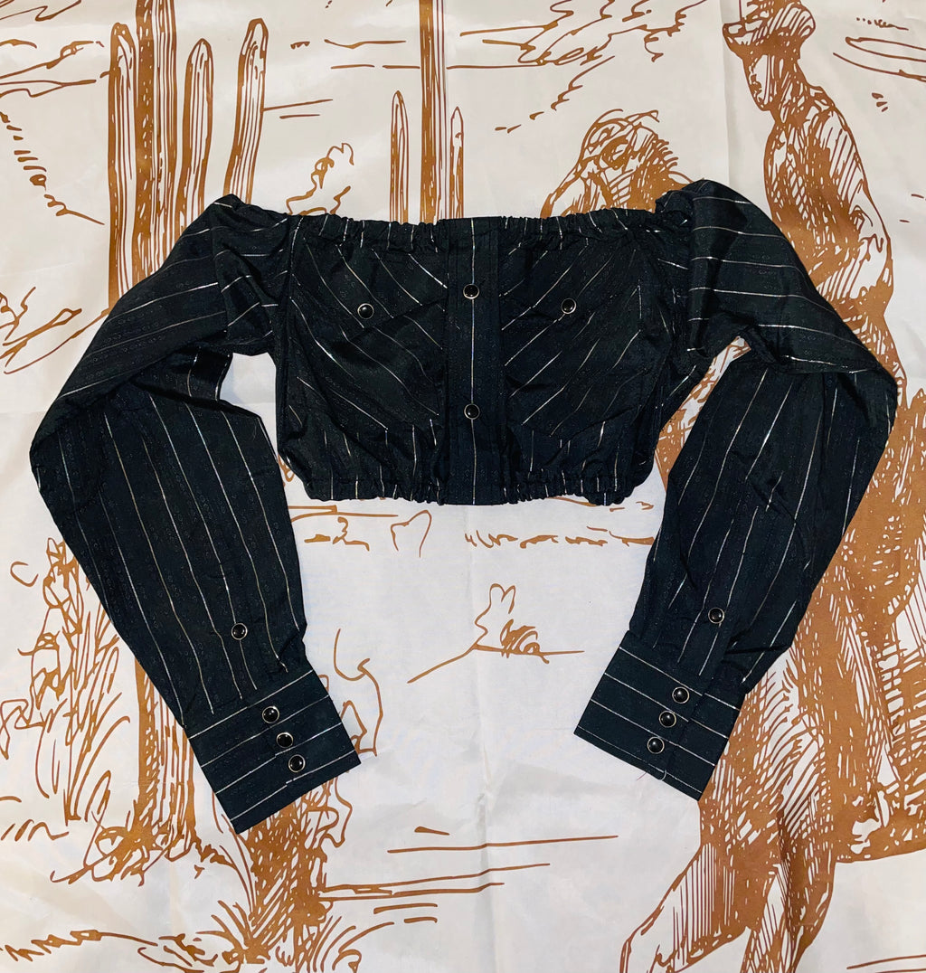 Bucking Horse Black & Metallic Stripes (S/M)