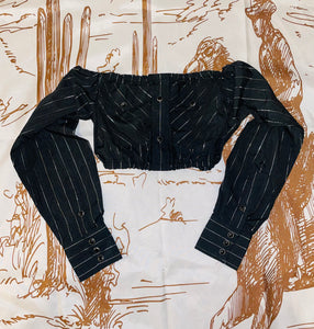 Bucking Horse Black & Metallic Stripes (S/M)