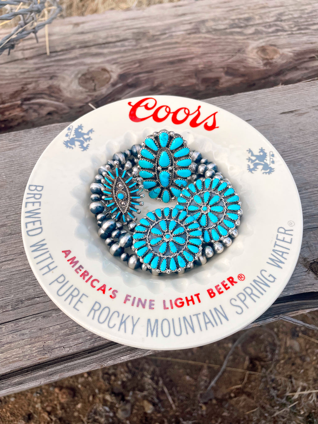 Vintage Coors Glass Ash Tray/ Jewelry Trinket Tray